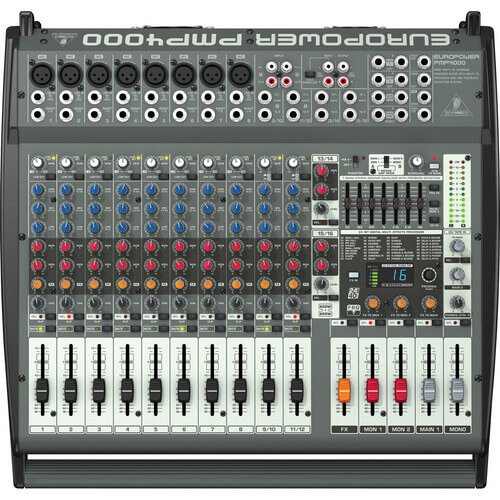 Behringer PMP4000 Mezcladora amplificada de 16 canales, clase D